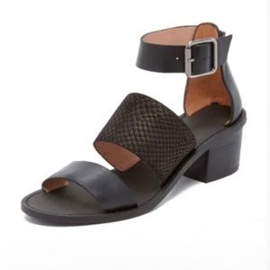 Madewell Warren Sandal Embossed Leather Black Size 6